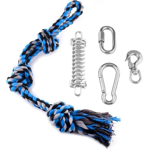 Spring Pole Dog Rope Toys Outdoor Hanging Exercise Rope Pull Tug Of War Toy Muscle Builder For Dogs Of All Ages And Breeds