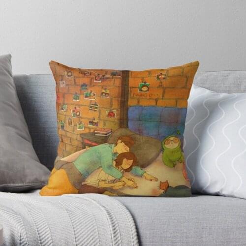 Napping together Throw Pillow Cushion Cover Polyester throw pillows case on sofa home living room car seat decor 45x45cm