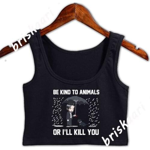 Be Kind To Animals Crop Top Women Sexy Gift Plus Size 4xl Custom Funny Casual Novelty Top Spring Autumn Vest