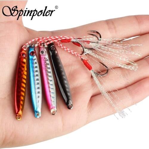 1pc 8.5g/0.3oz Micro Jigs Metal Cast Jig Fishing Lure Snapper Slow Jigging Assist Mustad Hook Artificial Spinning Hard Bait