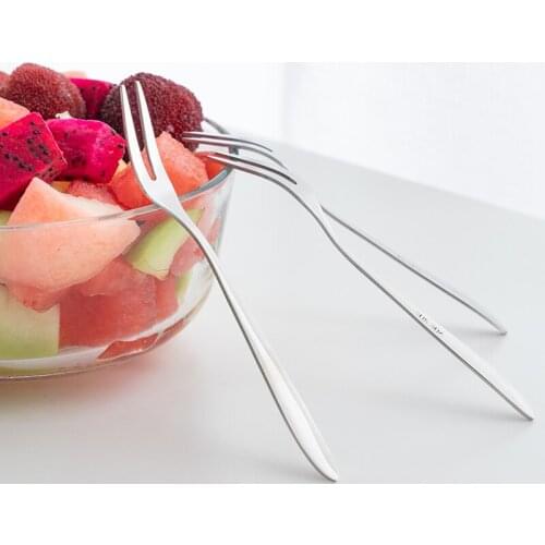 10PCS 410 Stainless Steel Fruit Fork Salad Fork Pastry Fork Mini Fork Used For Cake in Party Snail Fork Restaurant Kitchen Tools