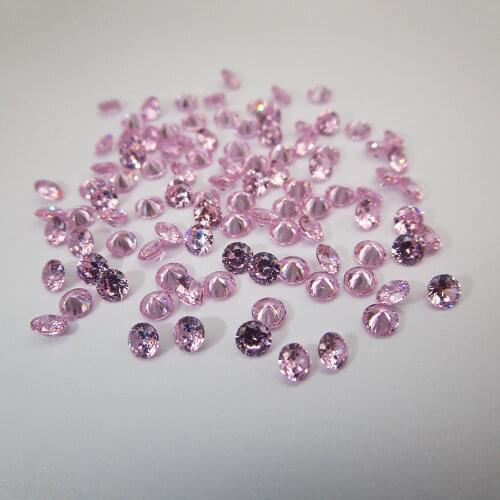 100pcs AAAAA Round Shape Pink Cubic Zirconia Stone 1.0-3.0mm Loose CZ