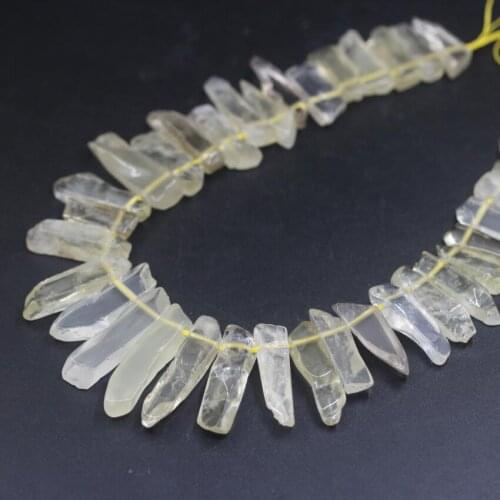 15.5 "strand Top Drilled Slice Natural Lemon Quartz Loose Beads,Raw Lt Yellow Crystal Slab Point Pendant Necklace Jewelry Making