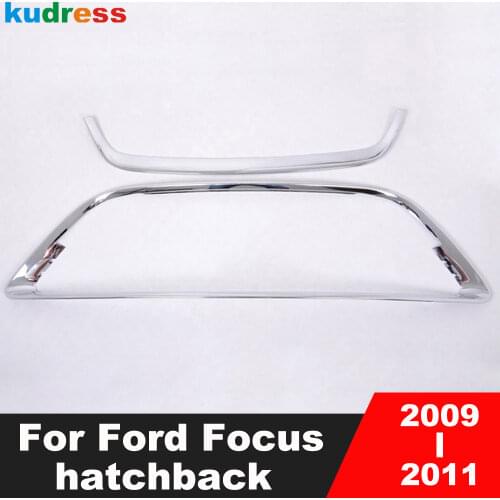 For Ford Focus hatchback 2009 2010 2011 Chrome Front Grille Around Trim Racing Grills Trim Strip Car Styling Accessories