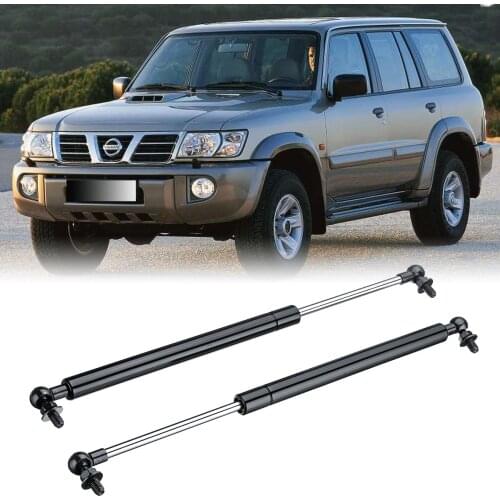 2PCS Front Engine Bonnet Hood Shock Gas Struts Bar Lift Support For Nissan Patrol Y61 Y62 GU UTE Wagon 1997-2018 Car Styling
