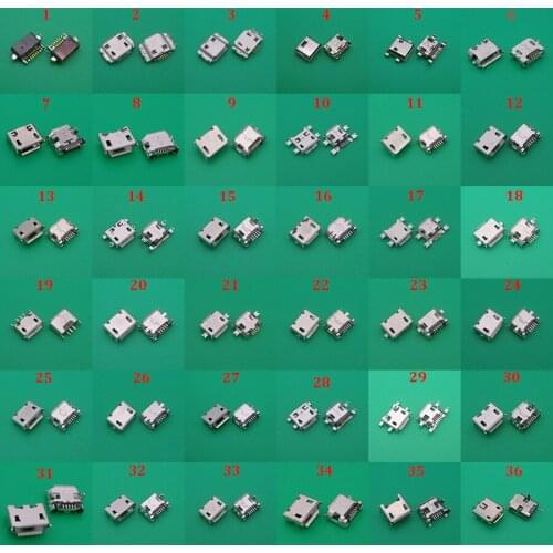 36models 360pcs/lot Mini micro usb jack connector socket 5 pins plug for Samsung HTC Lenovo ZTE...mobile phone tablet pc mid