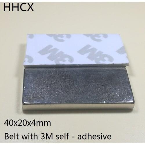 5PCS/LOT Magnet 40x20x4 N38 Strong mm Square NdFeB MAGNET 40*20*4 Belt with 3M self - adhesive Neodymium Magnets 40 x 20 x 4