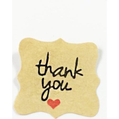 600pcs/lot Cute Thank You With Red Heart Design Package Seal Label Stickers Creative DIY Gifts Stickers Stationery
