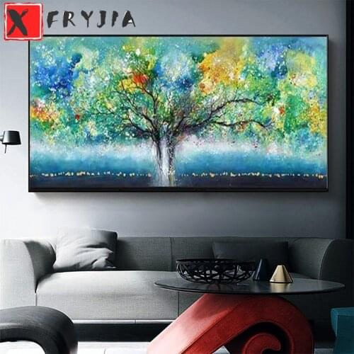 DIY diamond painting Abstract colorful tree cross stitch full mosaic diamond embroidery square round 5D gift home decoration