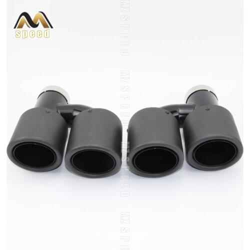 Car styling Modified exhaust pipe muffler tail throat 304 stainless steel and carbon fiber double outlet tail pipe
