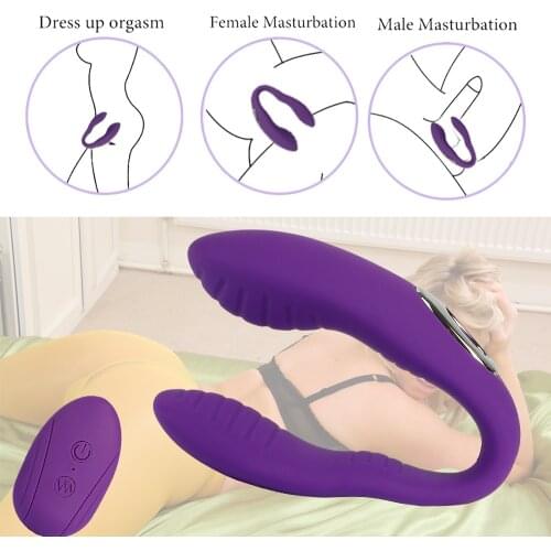 Bestco 18+ Adult Vagina Clitoris Stimulate U Vibrator Masturbator Erotic G-Spot Massage Wireless Remote For Couple Sex Toys