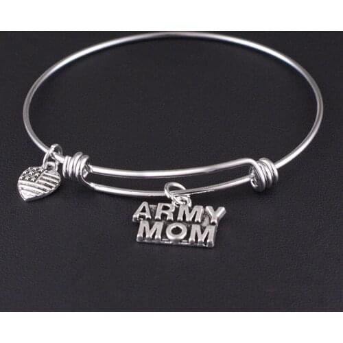 New Army Navy Marine Airforce MOM WIFE Stainless Steel bangles bracelet BS776