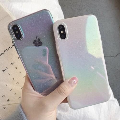 Rainbow Gradient Laser Phone Case for IPhone 12 11 Pro Max X XR XS Max 6S 7 8 Plus Luxury Water Drop Hard PC Cover for IPhone XR