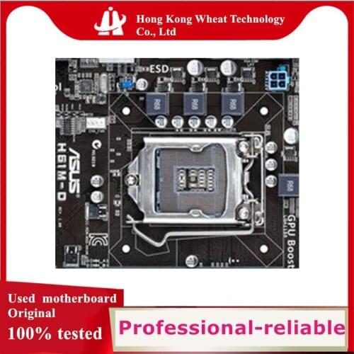 For ASUS H61M-D Motherboard Socket LGA 1155 DDR3 SATA2 For Intel H61 Original Desktop Used Mainboard
