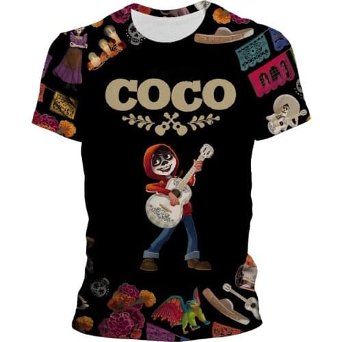 4 To 15 Years New Kids T-shirt Cartoon Movie Pixar CoCo Anime 3D Print T Shirt Boy Girl Teens Men Women Tops Drop Shipping