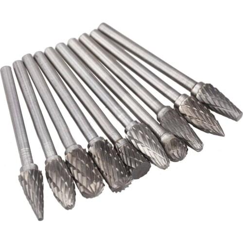 Hot 10 x Solid Carbide Burrs for Rotary Drill Die Grinder Carving Bit