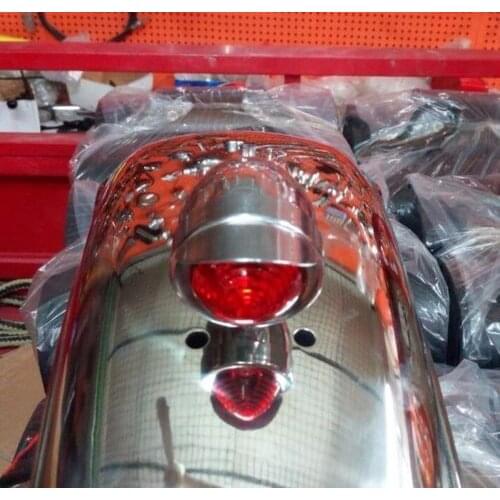 Chrome Bobber Old School Stop Brake Running Tail Light Cafe Racer Retro Rat Bike