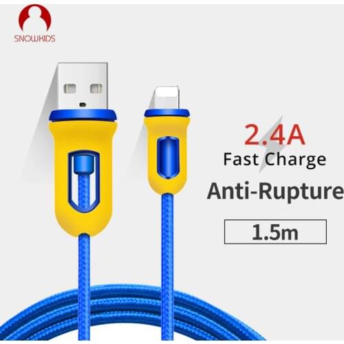 Snowkids Cable 2pcs/lot for iPhone X 8 7 6 5 XR XsMax Warriors Design 1.5m for Lightning to USB Fast Charge
