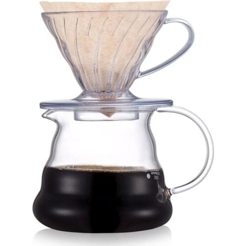 360ml or 600ml filter cup drip drip coffee pot set Coffee filter pot coffee pot Glass cloud coffee pot Heat resistant coffee pot