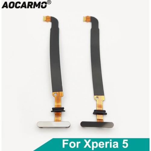 Aocarmo For Sony Xperia 5 / X5 J8210 J9210 Power On/Off Switch Fingerprint Sensor Button Touch ID Ribbon Flex Cable Replacement