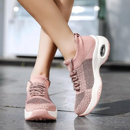 2021 Women Fashion Vulcanized Sneakers Platform Solid Color Flats Ladies Shoes Casual Breathable Wedges Ladies Walking Sneakers