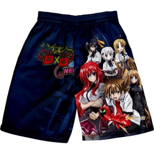 Highschool DxD Hyoudou Issei Rias Gremory Asia Argento 3D Print Summer Holiday Women/Men Elastic Waist Streetwear Beach Shorts