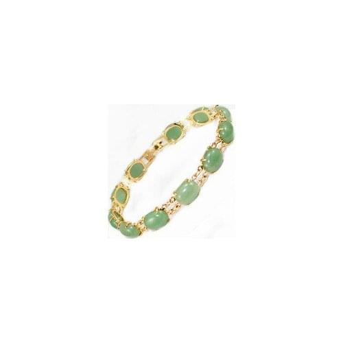 Fashion Jewelry green stone bracelet 7.5" Girl Woman MEN Quartz jewelry Lustrous opal gem silver wedding