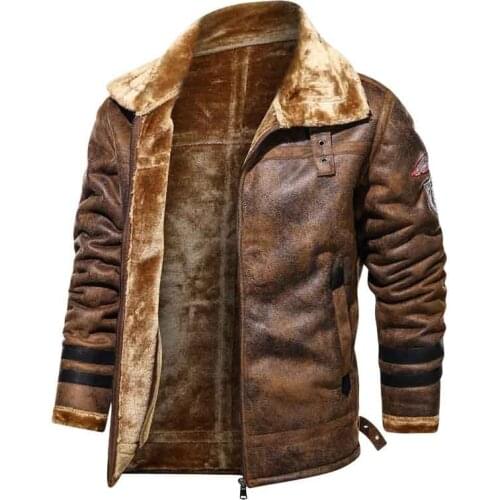 Winter men jacket mens denim jacket plus velvet leather military tactical loose jeans jacket black casual air force pilot coat