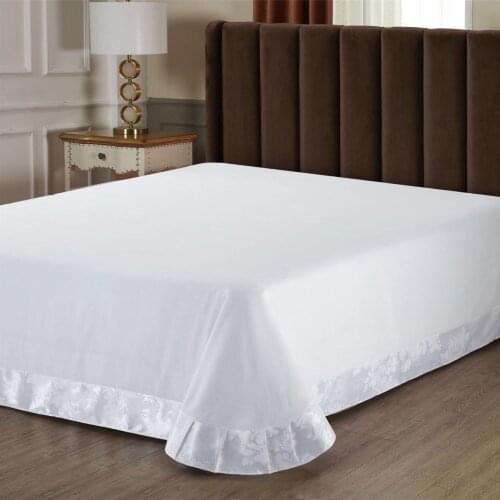 2021 New Luxury Lace Silk And Cotton Bedding Skirt 1 Pcs Queen King Size Soft White Bed Skirt For Bedroom