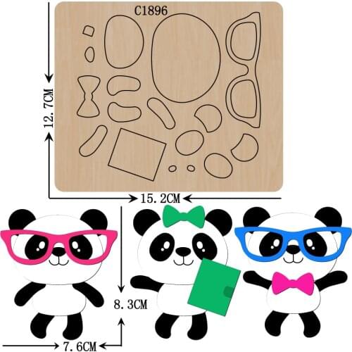 New Panda Wooden die Scrapbooking C1896 Cutting Dies