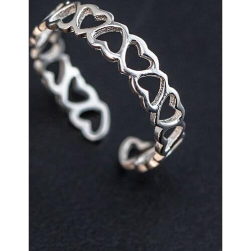 New Trendy Charm Love Heart Rings For Women Men Boho Knuckle Party Rings Punk Cocktail Jewelry Girls Gift anillos bijoux