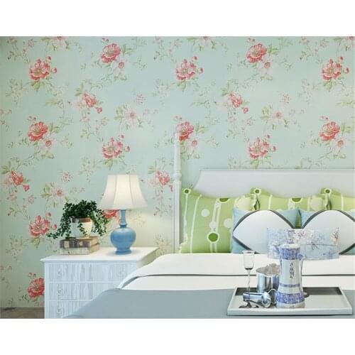 Beibehang American country nonwoven papel de parede 3d wallpaper fresh pastoral big flower bedroom living room tv background