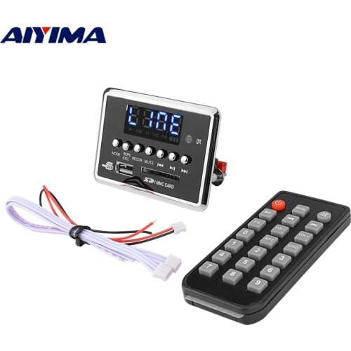 AIYIMA Bluetooth 5.0 MP3 Audio Decoder Board WAV WMA FLAC APE Decoding Support AUX FM Radio Recording DIY Sound Speaker DC3.7-5V