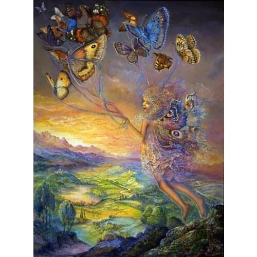 Full Drill landscape Mosaic Round Diamond Painting Little fairy Diamond Embroidery Cross Stitch Kit Diamond Art Rhinestones