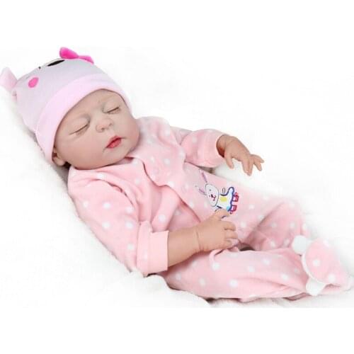 55cm Full Body Silicone Reborn Dolls Babies Girls Toys Gift Bebe Reborn Sleeping Doll Children Early Education House Play Toys