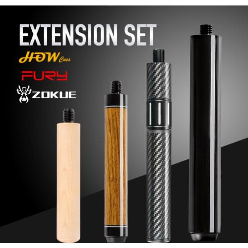 Extended For How/Zokue/Fury Billiard Pool Cue Extension Carbon Fiber /Maple Extension Extend With Bumper Billiards Accessories