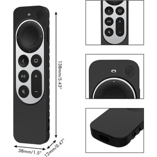 Shockproof Silicone Remote Control Case Compatible for 2021 Apple TV 4K Remote Control Accessories Non-slip Stripe Protective