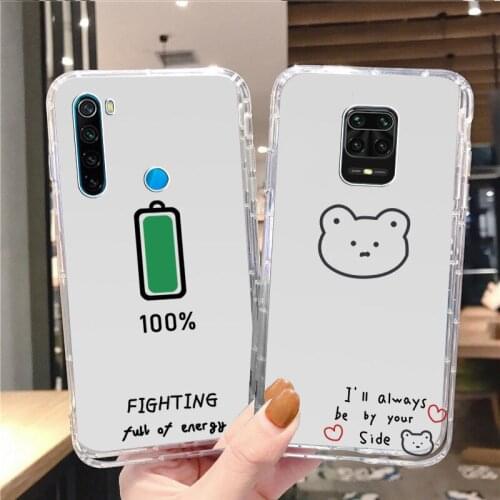 Battery energy Transparent Soft Case for Mi10 Mi9T MiA2 MiA3 Mi11 Pro Lite Ultra Redmi Note 6 7 8 8T 9 9S 9ProMax Cover