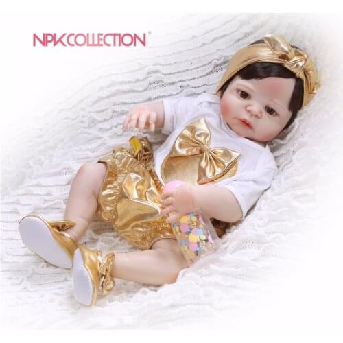 57CM full body silicone New design golden Doll Full Silicone Body Lifelike Reborn Doll Handmade Baby Toy hot sale Xmas Gifts