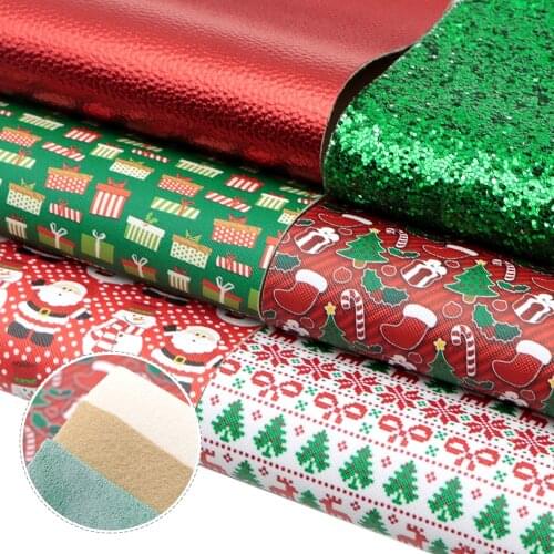 David accessories 7pcs/set 20*33cm Christmas Faux Leather Fabric Set DIY Handmade Materials Sheets in Crafts,1Yc12400