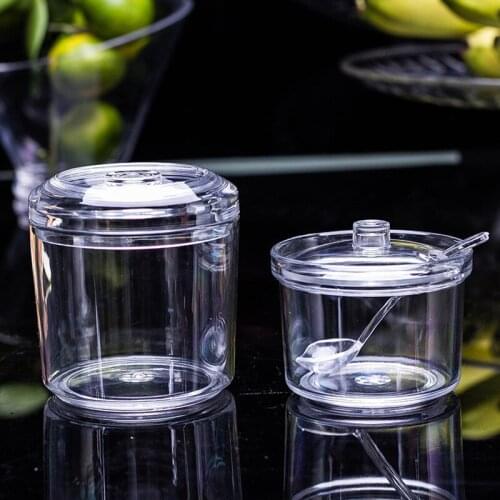 Sugar Bowl Acrylic Box Spice Jar Seasoning Salt Pepper Shaker Box Herb & Spice Tools Transparent Seasoning Cans Condiment Bottle