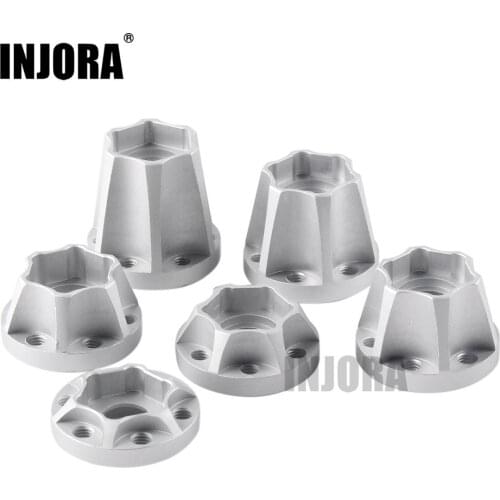 INJORA 2PCS Aluminum Alloy 12mm Wheel Hex Hub for 1/10 RC Crawler 1.9 2.2 Wheel Rim Axial SCX10 Traxxas TRX4 D90