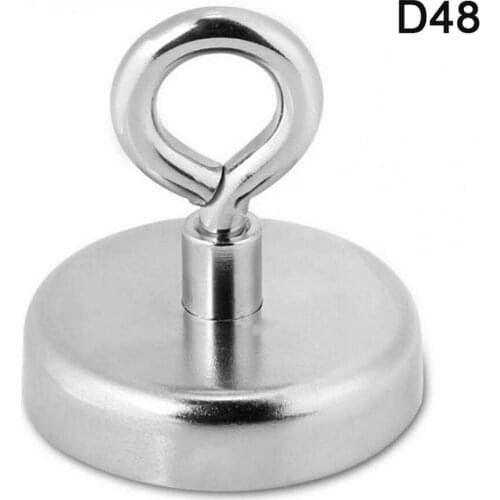 Strong Neodymium Magnet Salvage Magnet Round Pulling Force Deep Sea Fishing Magnets Pulling with Ring Eyebolt Ring Magnet Hook