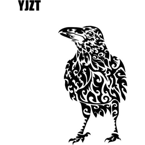 YJZT 11.5CM*20CM Personality Raven Bird Vinyl Decal Car Sticker Black/Silver Accessories C11-1055