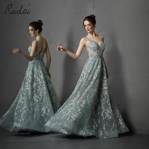 Newest Prom Dresses Long 2019 Backless Evening Dresses for Women A-Line Evening Gown for Party vestidos largos de fiesta