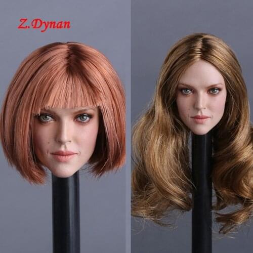 1/6 Beauty star EU GC009 Female soldier Head Sculpt long short Hair head carving model for 12" Phicen Action Figure Body dolls