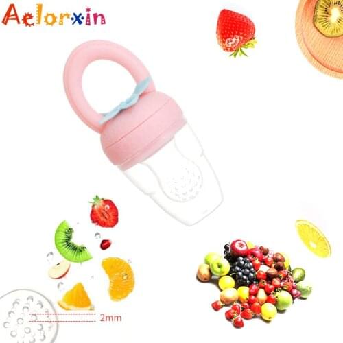 1Pcs Strawberry Shape Baby Pacifier Fresh Food Nibbler Kids Fruit Feeder Nipples Feeding Baby Teat Pacifier Bottles