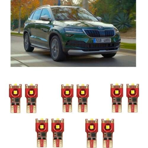 10pc w5w Car LED lighting For skoda karoq kodiaq roomster interior light kit