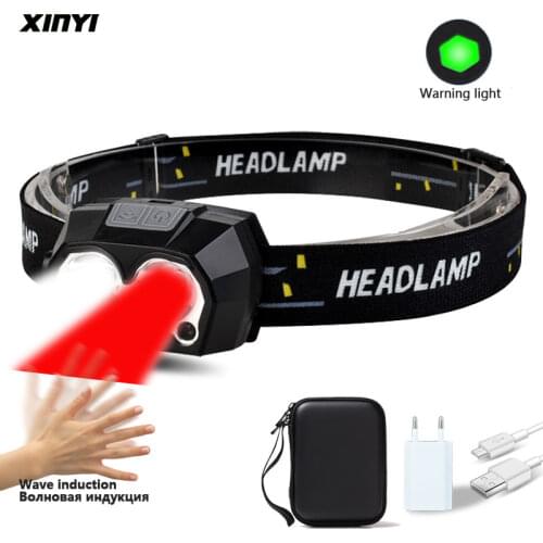 2020 8000LM USB rechargeable LED Headlamp Built-in Battery inductive sensor 4Mode LED Headlight Flashlight for running, fishing