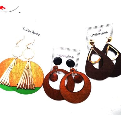 2020 Metal Wooden Earrings can mixed 3 designs